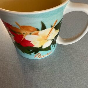 Starbucks Hawaii Mug - Red, Orange, White Floral Design
